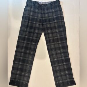 Nike Golf Pants Mens 32 x 30 Tour Performance Dri-fit Black Gray Plaid Stretch
